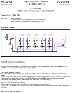 Schéma 3831051 : 1 chaudière + 5 réseaux